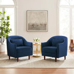 Velvet Barrel Accent Chair Set of 2 - Multiple Colors