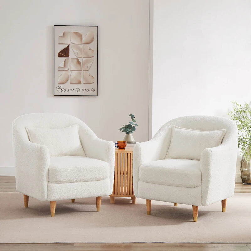 Velvet Barrel Accent Chair Set of 2 - Multiple Colors