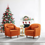 Velvet Barrel Accent Chair Set of 2 - Multiple Colors