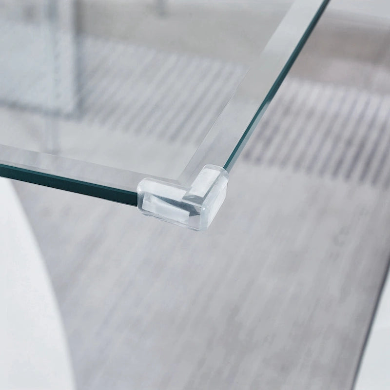 Rectangular Glass Top Dining Table