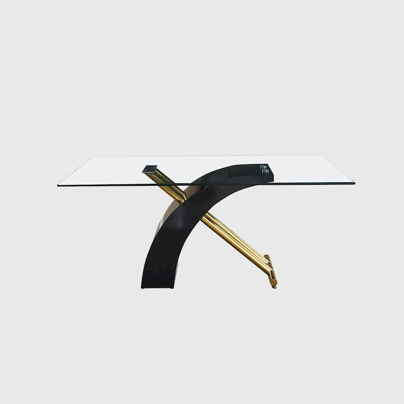 Rectangular Glass Top Dining Table