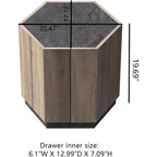 Hexagonal Coffee Table, Scratch Resistant Center Table with Drawers