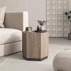 Hexagonal Coffee Table, Scratch Resistant Center Table with Drawers