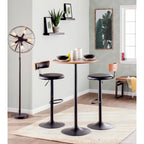 Stone Adjustable Dining, Counter, or Bar Table in Metal and Wood