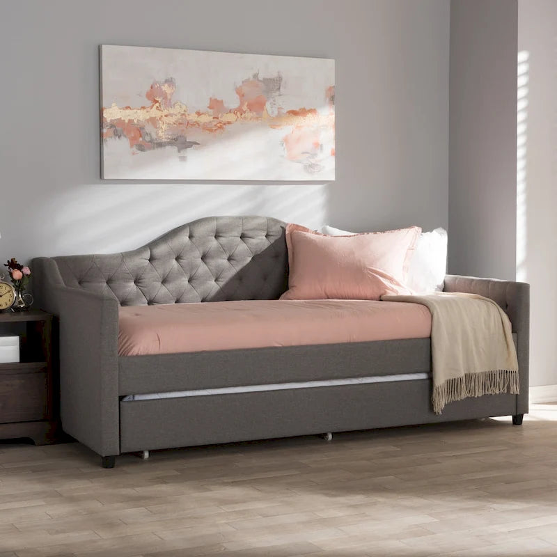 Contemporary Fabric Daybed with Trundle by Baxton Studio