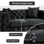 Morden Fort Modern Loveseat Two-Seater Sofa with Dutch Velvet, Solid Wood Frame and Iron Legs