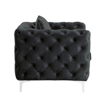Morden Fort Modern Loveseat Two-Seater Sofa with Dutch Velvet, Solid Wood Frame and Iron Legs