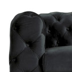 Morden Fort Modern Loveseat Two-Seater Sofa with Dutch Velvet, Solid Wood Frame and Iron Legs