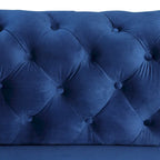 Morden Fort Modern Loveseat Two-Seater Sofa with Dutch Velvet, Solid Wood Frame and Iron Legs
