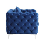 Morden Fort Modern Loveseat Two-Seater Sofa with Dutch Velvet, Solid Wood Frame and Iron Legs