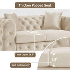 Morden Fort Modern Loveseat Two-Seater Sofa with Dutch Velvet, Solid Wood Frame and Iron Legs