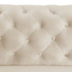 Morden Fort Modern Loveseat Two-Seater Sofa with Dutch Velvet, Solid Wood Frame and Iron Legs