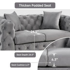 Morden Fort Modern Loveseat Two-Seater Sofa with Dutch Velvet, Solid Wood Frame and Iron Legs