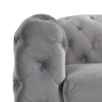 Morden Fort Modern Loveseat Two-Seater Sofa with Dutch Velvet, Solid Wood Frame and Iron Legs