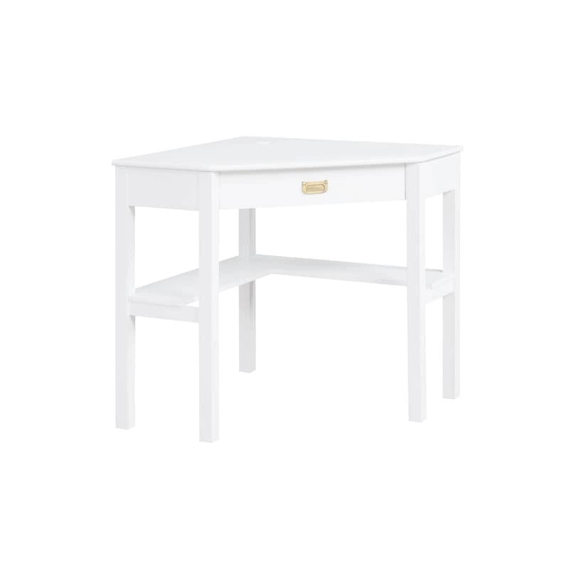 Scrivania classica Poppy Corner con cassetti e ripiani
