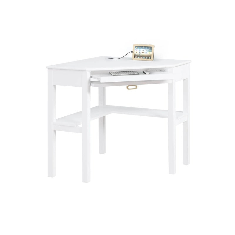 Scrivania classica Poppy Corner con cassetti e ripiani