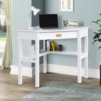 Scrivania classica Poppy Corner con cassetti e ripiani