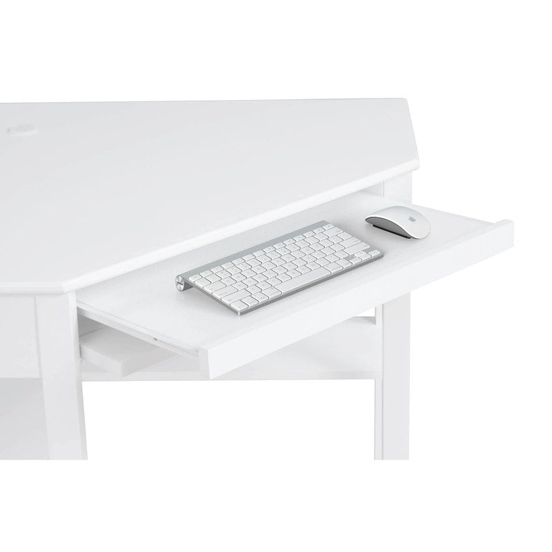 Scrivania classica Poppy Corner con cassetti e ripiani