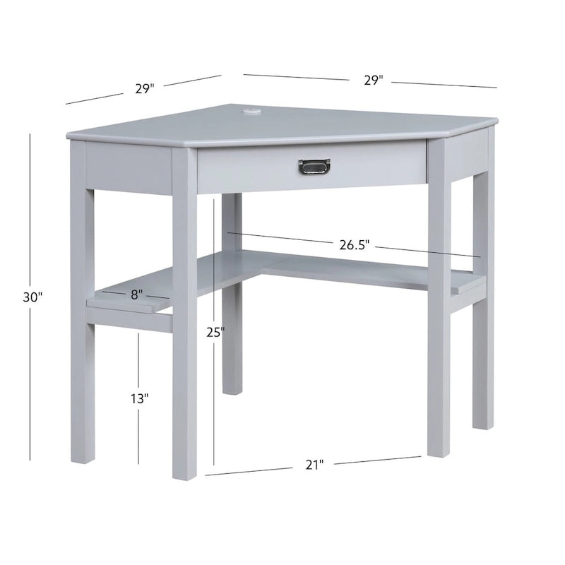 Scrivania classica Poppy Corner con cassetti e ripiani