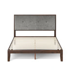Base letto a piattaforma Priage by ZINUS in legno marrone con testiera imbottita regolabile