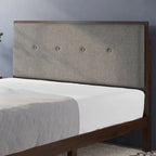 Base letto a piattaforma Priage by ZINUS in legno marrone con testiera imbottita regolabile