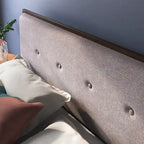 Base letto a piattaforma Priage by ZINUS in legno marrone con testiera imbottita regolabile