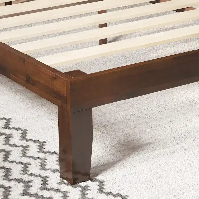 Base letto a piattaforma Priage by ZINUS in legno marrone con testiera imbottita regolabile