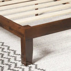 Base letto a piattaforma Priage by ZINUS in legno marrone con testiera imbottita regolabile