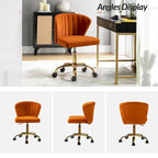 Ilia Modern Velvet Wingback 360 degree Ergonomic Office Task Chair with Channel Tufted Back by HULALA HOME