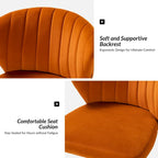 Ilia Modern Velvet Wingback 360 degree Ergonomic Office Task Chair with Channel Tufted Back by HULALA HOME