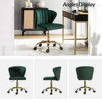 Ilia Modern Velvet Wingback 360 degree Ergonomic Office Task Chair with Channel Tufted Back by HULALA HOME