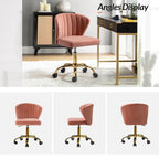 Ilia Modern Velvet Wingback 360 degree Ergonomic Office Task Chair with Channel Tufted Back by HULALA HOME