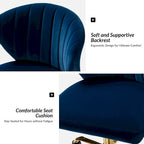 Ilia Modern Velvet Wingback 360 degree Ergonomic Office Task Chair with Channel Tufted Back by HULALA HOME