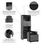 Orion 30W Tall Storage Cabinet with Doors and Fold-Out Desk by Bestar