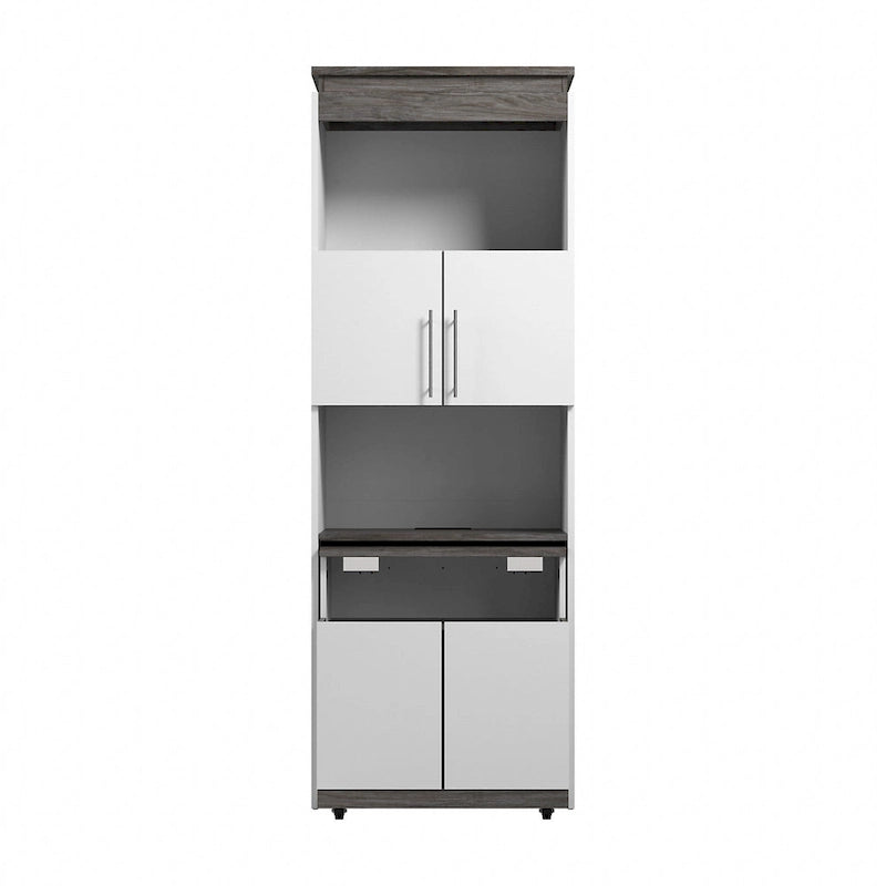 Orion 30W Tall Storage Cabinet with Doors and Fold-Out Desk by Bestar