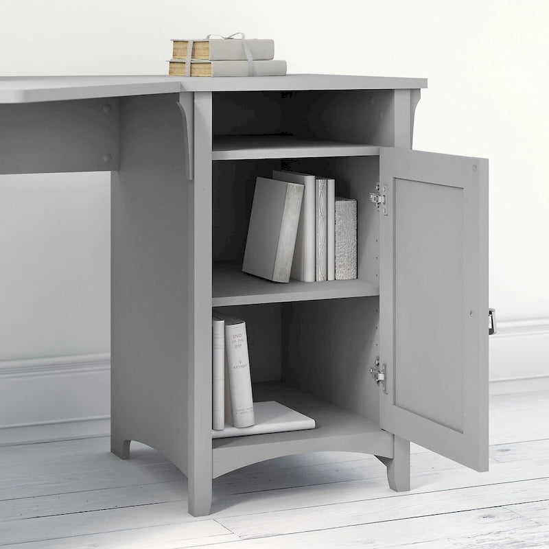 Salinas 55W Corner Desk with Lateral File Cabinet and 5 Shelf Bookcase