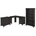 Salinas 55W Corner Desk with Lateral File Cabinet and 5 Shelf Bookcase