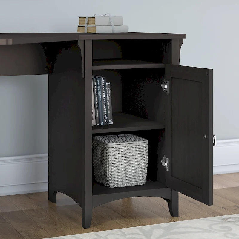 Salinas 55W Corner Desk with Lateral File Cabinet and 5 Shelf Bookcase