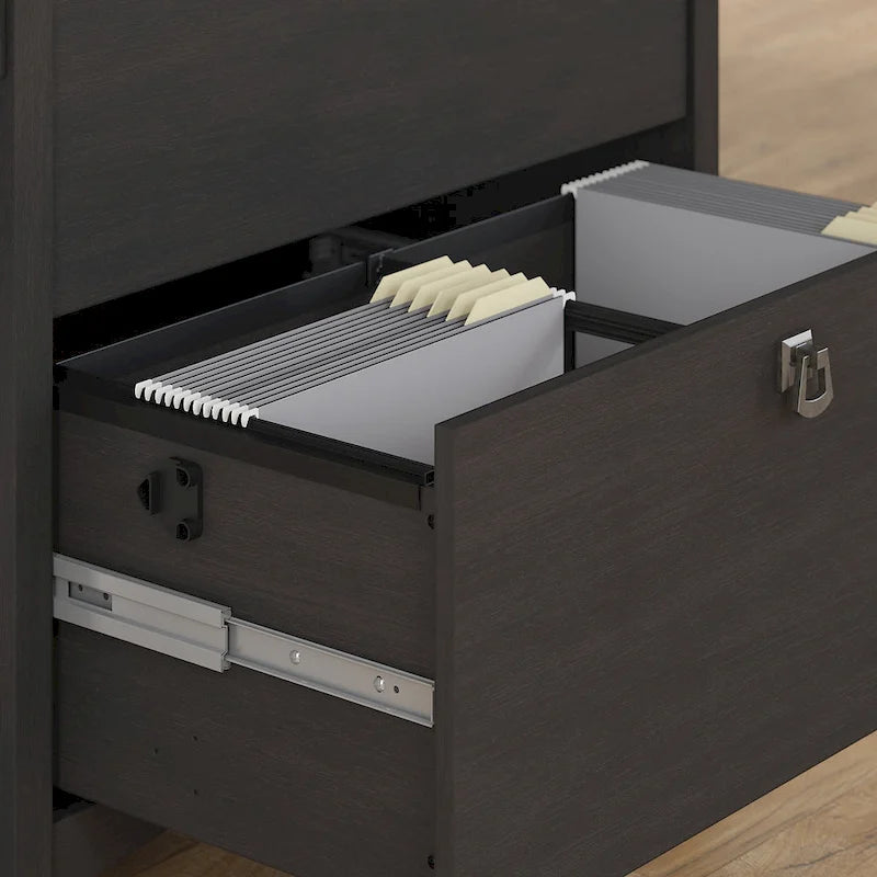 Salinas 55W Corner Desk with Lateral File Cabinet and 5 Shelf Bookcase
