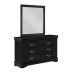 Set Camera da Letto Lillie 6 Pezzi in Legno Nero Modello Sleigh