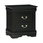 Set Camera da Letto Lillie 6 Pezzi in Legno Nero Modello Sleigh