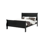 Set Camera da Letto Lillie 6 Pezzi in Legno Nero Modello Sleigh