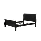 Set Camera da Letto Lillie 6 Pezzi in Legno Nero Modello Sleigh
