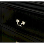 Set Camera da Letto Lillie 6 Pezzi in Legno Nero Modello Sleigh