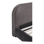 Aurelle Home Collete Modern Curved Oatmeal Upholstered Platform Bed