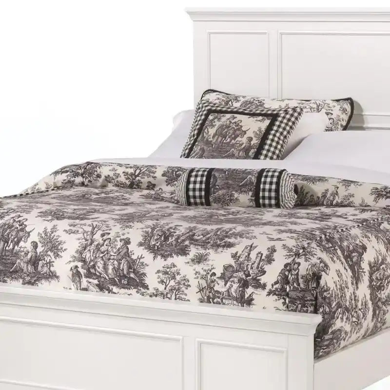 Homestyles Naples Letto matrimoniale in legno bianco sporco