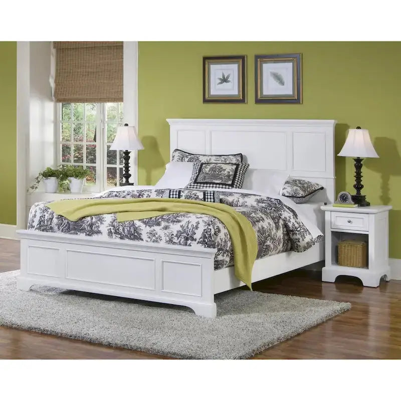 Homestyles Naples Letto matrimoniale in legno bianco sporco
