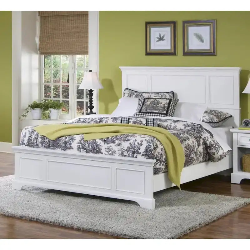 Homestyles Naples Letto matrimoniale in legno bianco sporco