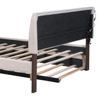 Upholstered Platform Bed with Trundle