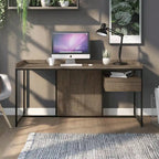 Scrivania per Computer in Acciaio Jaxon Industrial da 63 pollici con Porte USB di Furniture of America